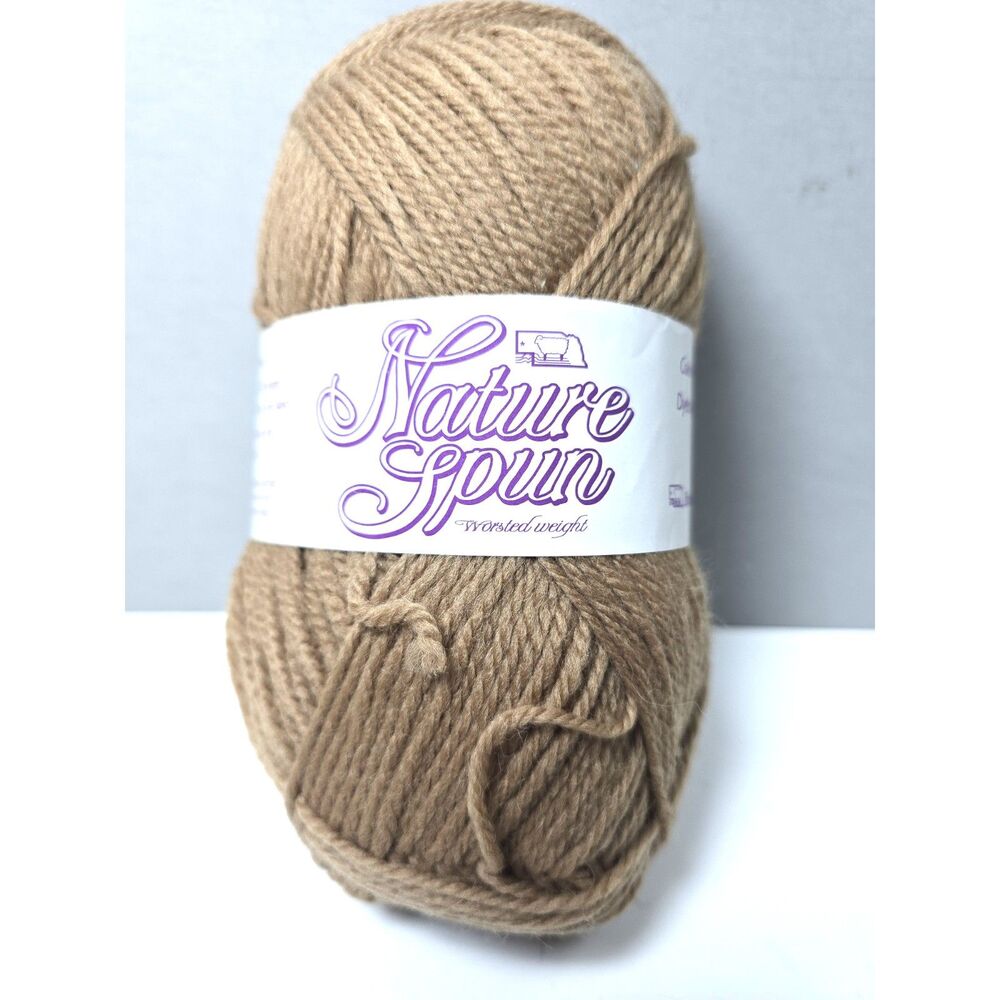 Brown Sheep Co. Wool Yarn Skein Latte Tan Worsted 3.5 oz. 245 Yds. USA